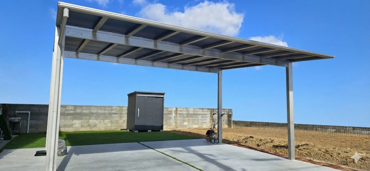 ワタナベトーヨー住器の高品質塗装と安全設計が魅力のタクボ物置 BELOS1714の施工後の写真1