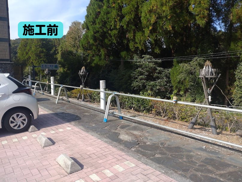 日向トーヨー住器の【高千穂町】国民宿舎ホテル高千穂様 風格に調和した外構工事で安心と美観を両立の施工前の写真1