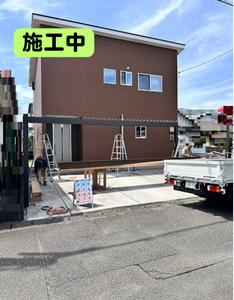 日向トーヨー住器の【日向市】強風に負けない折板カーポート！カーポートSW施工事例の施工後の写真2