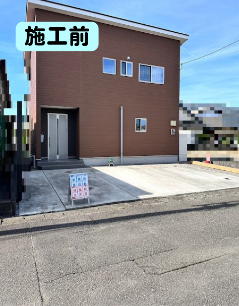 日向トーヨー住器の【日向市】強風に負けない折板カーポート！カーポートSW施工事例の施工前の写真1