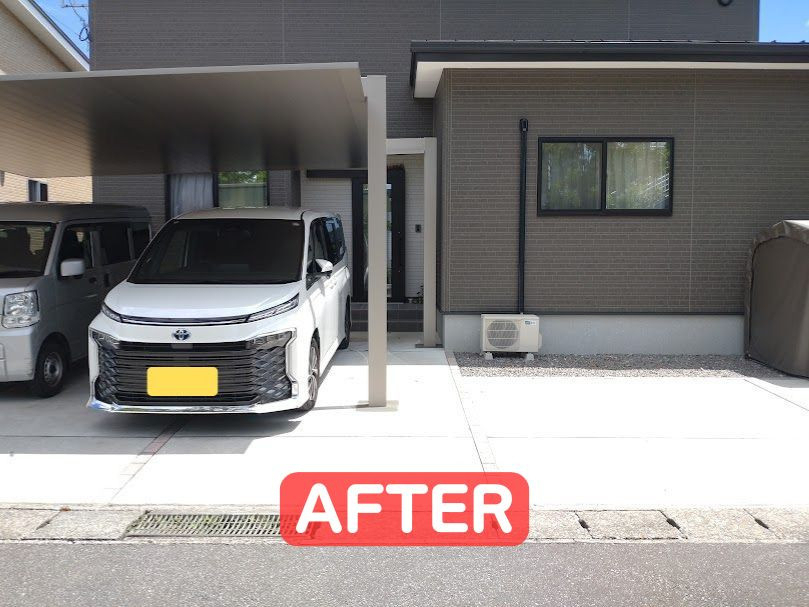 日向トーヨー住器の【日向市】住宅と美しく調和するカーポートSC施工例の施工後の写真2