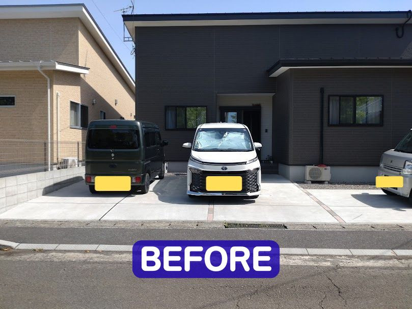 日向トーヨー住器の【日向市】住宅と美しく調和するカーポートSC施工例の施工前の写真1