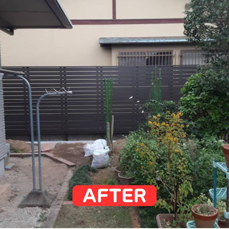 日向トーヨー住器の【日向市】お庭にスタイリッシュな目隠しフェンス設置の施工後の写真1