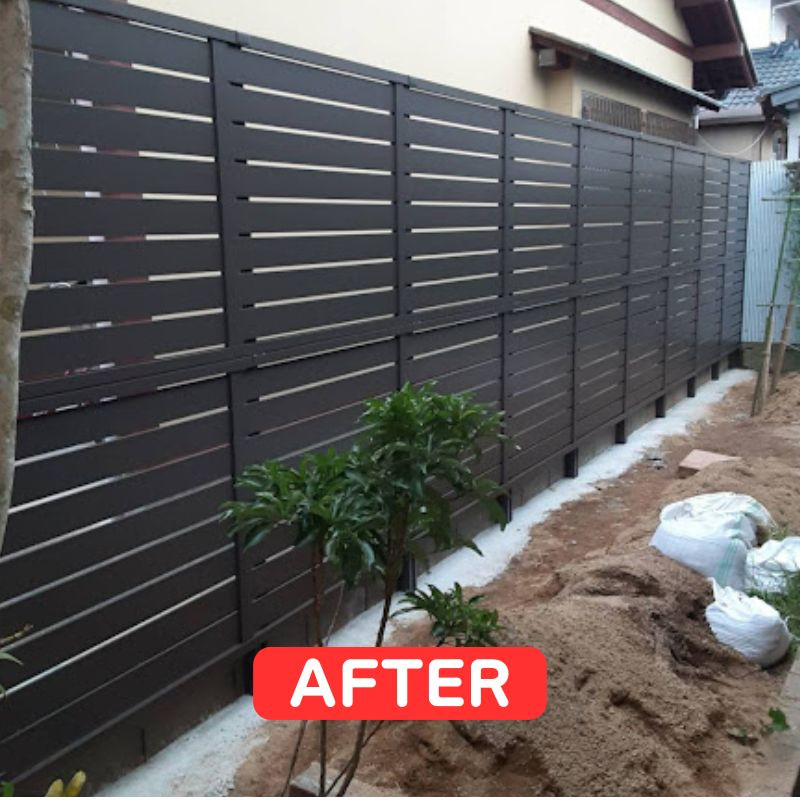 日向トーヨー住器の【日向市】お庭にスタイリッシュな目隠しフェンス設置の施工後の写真2