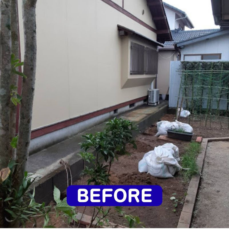 日向トーヨー住器の【日向市】お庭にスタイリッシュな目隠しフェンス設置の施工前の写真2