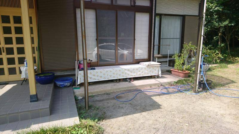 カワサキトーヨー住器 那須那珂川のステップデッキ付樹ら楽ステージの施工前の写真1