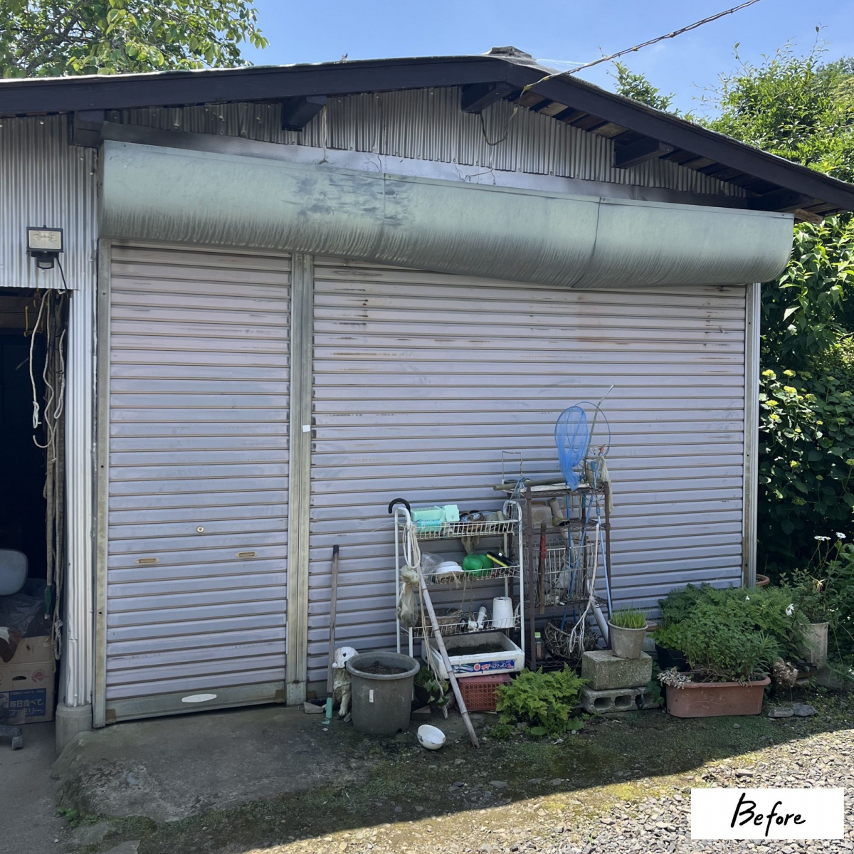 カワサキトーヨー住器 那須那珂川のシャッター取替工事の施工前の写真1