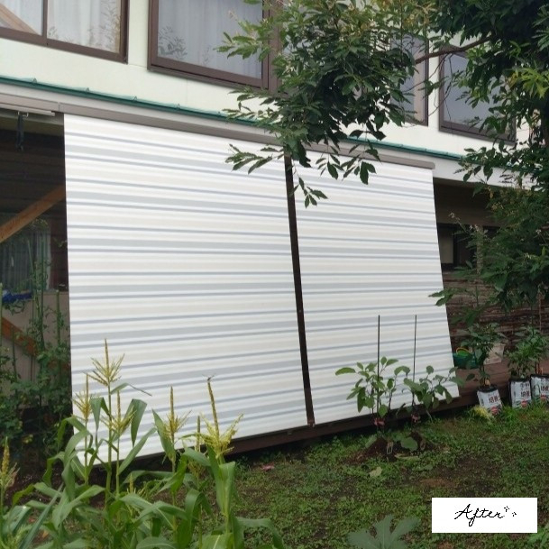 カワサキトーヨー住器 那須那珂川の外付け日よけ設置工事の施工後の写真1