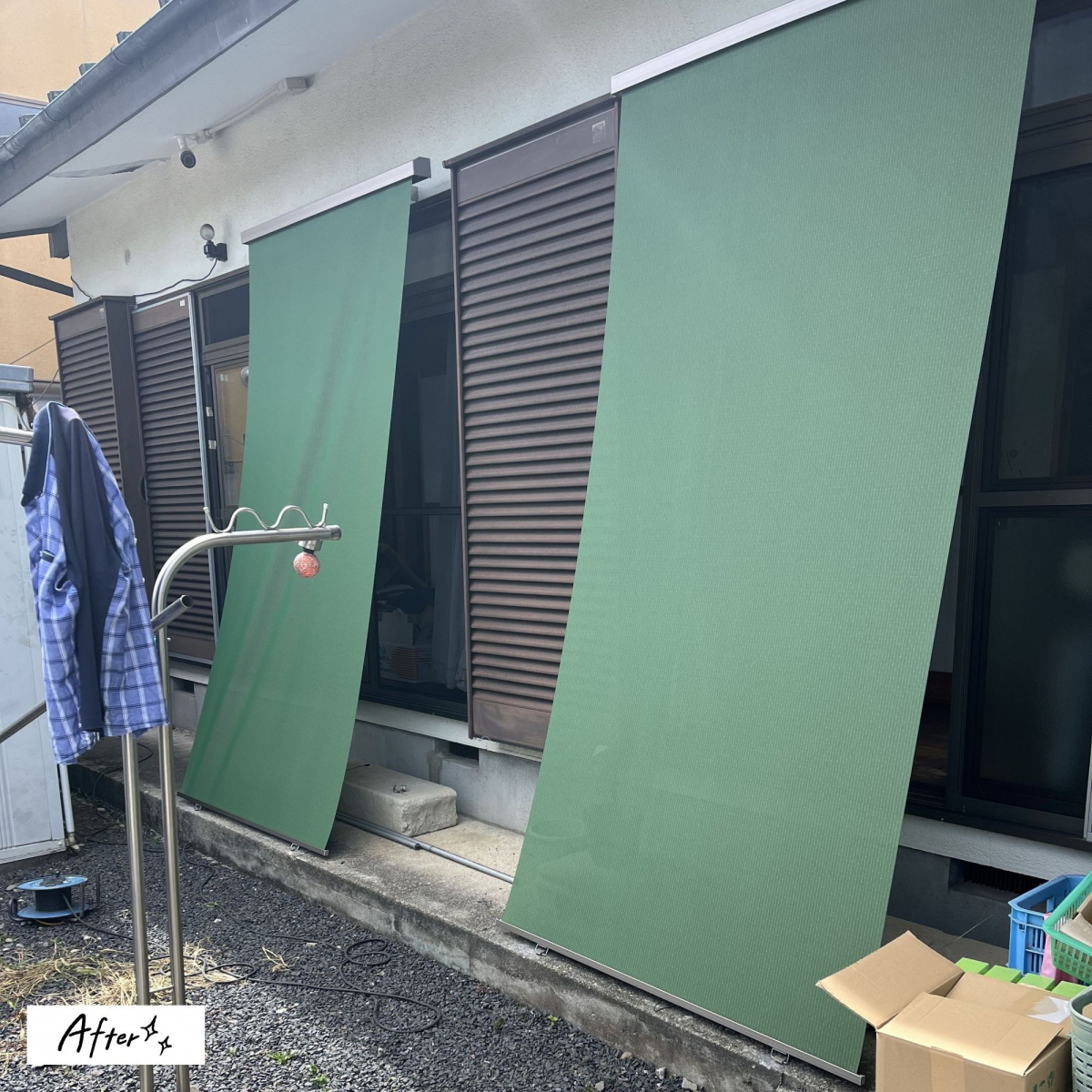 カワサキトーヨー住器 那須那珂川の外付け日よけ設置工事の施工後の写真1