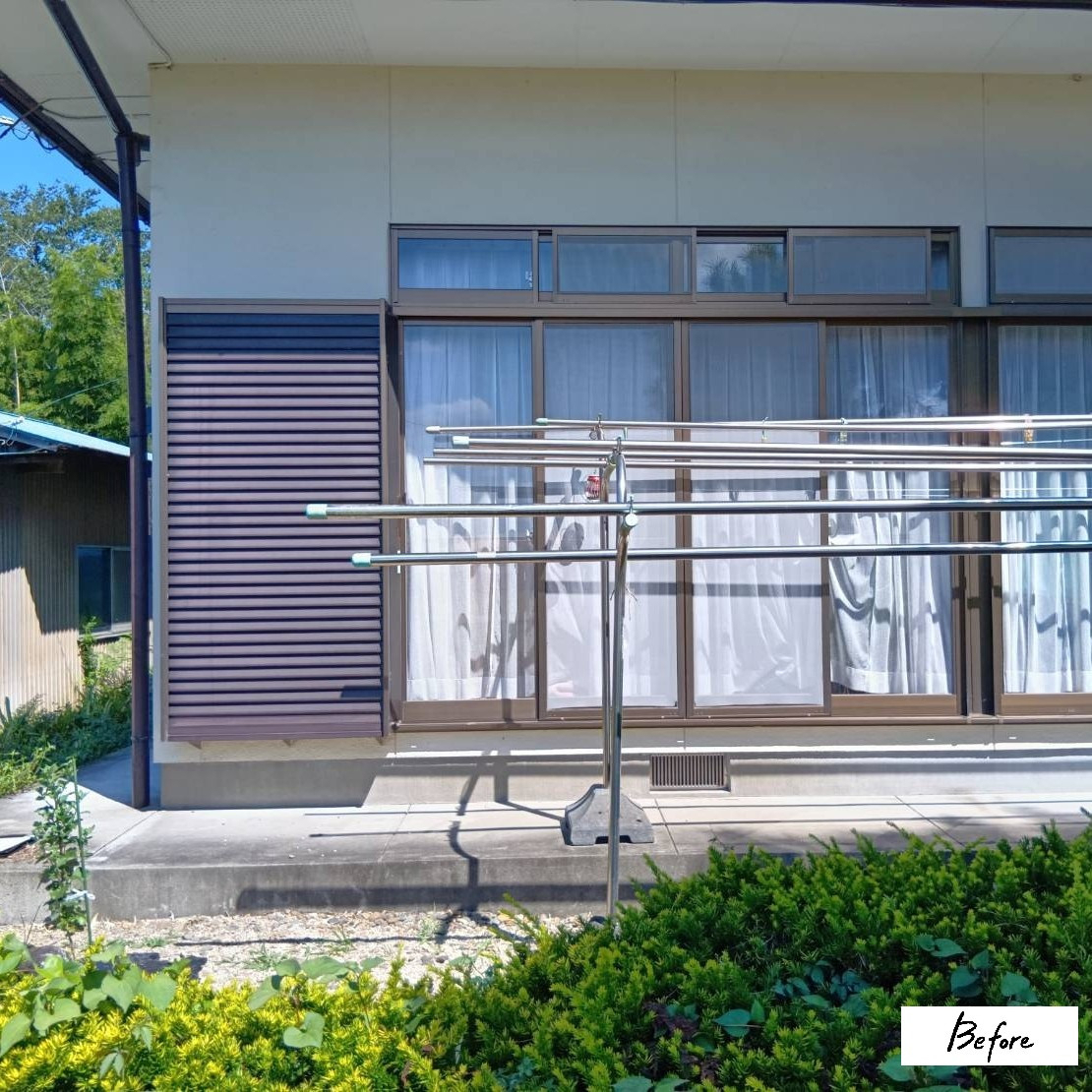 カワサキトーヨー住器 那須那珂川のサンルーム設置工事(K 様邸)の施工前の写真1