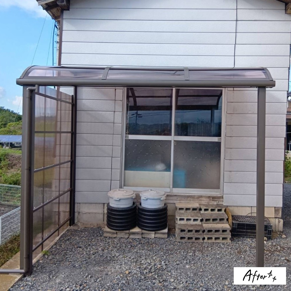 カワサキトーヨー住器 那須那珂川のテラス設置工事(K 様邸)の施工後の写真1