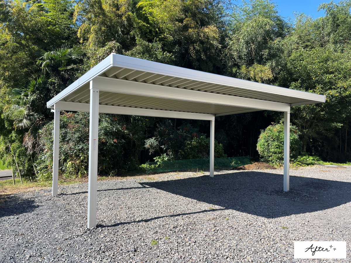 カワサキトーヨー住器 那須那珂川のカーポート設置工事(S 様邸)の施工後の写真1