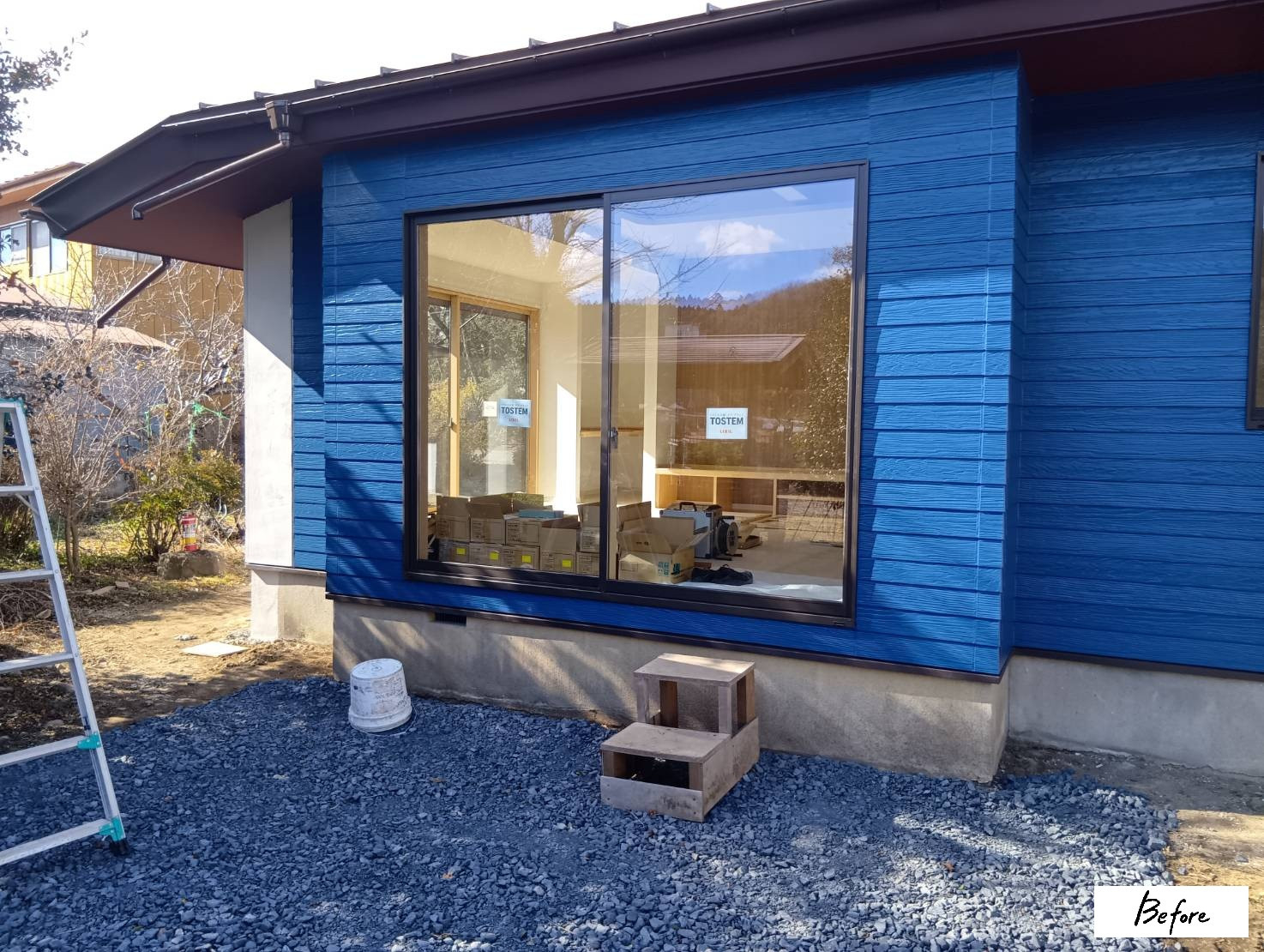 カワサキトーヨー住器 那須那珂川のテラス設置工事(S 様邸)の施工前の写真1