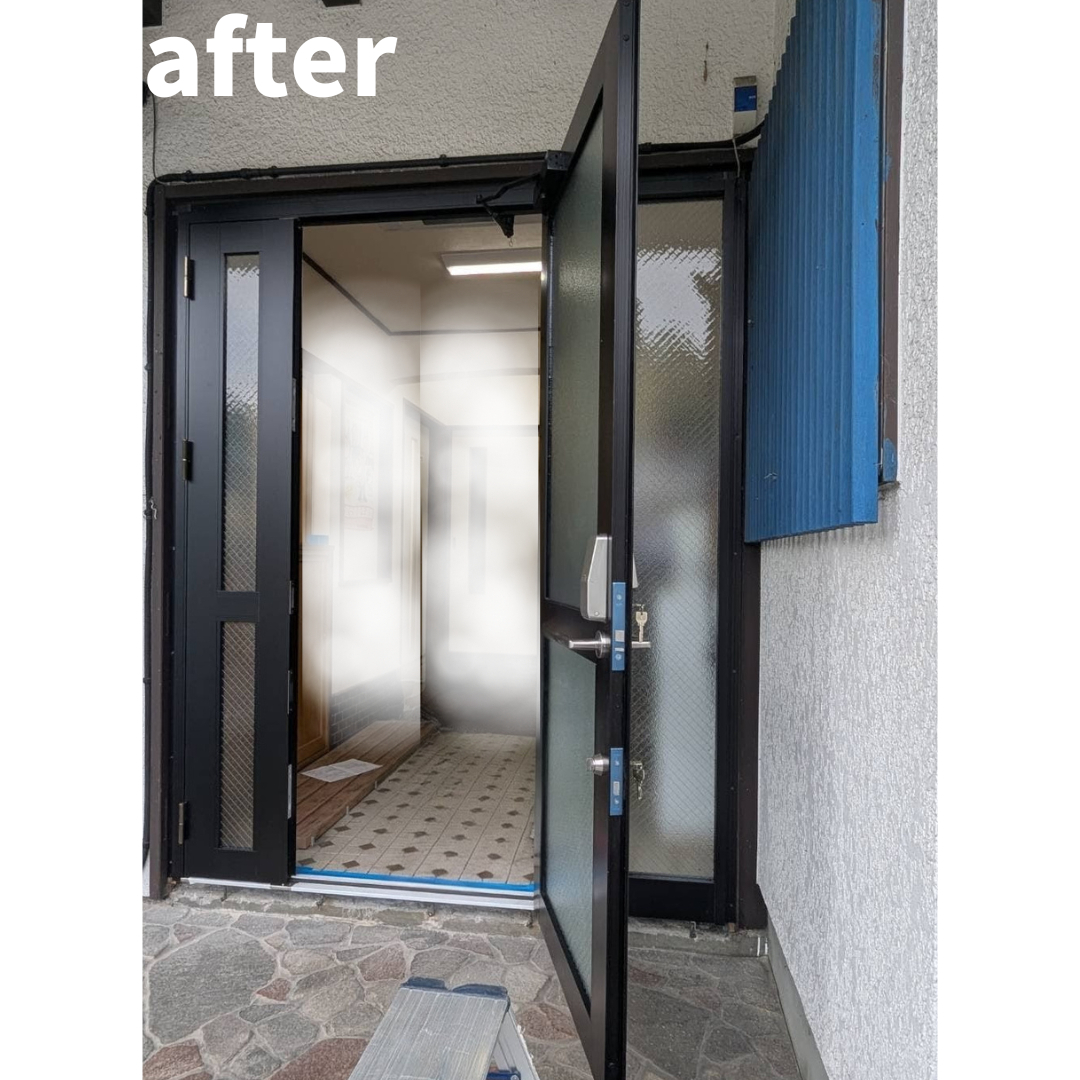 マドLABO前橋の便利で安心!店舗入口ドアをリニューアル (前橋市)の施工後の写真1