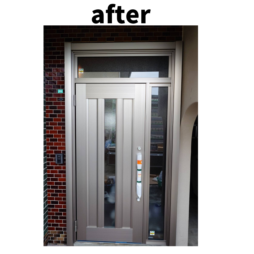 マドLABO前橋の前橋市で玄関ドア交換｜LIXILリシェントC12型　施工事例の施工後の写真1