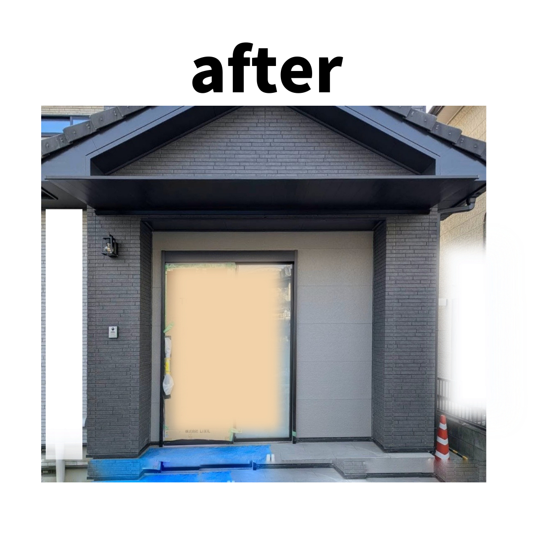 マドLABO前橋の【高崎市】玄関前にひさしを設置の施工後の写真1