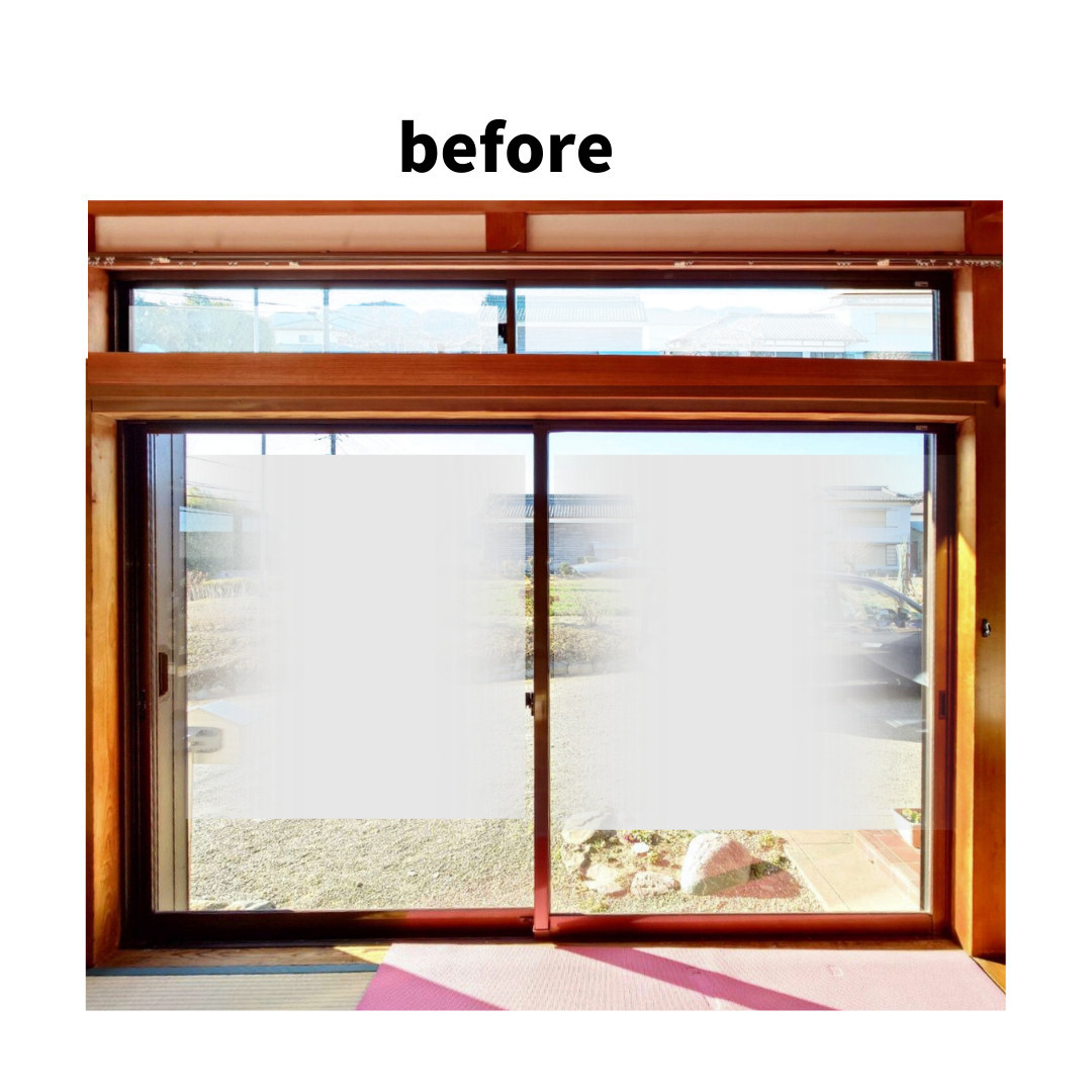 マドLABO前橋の【前橋市】ランマ付きでもあきらめない。掃き出し窓＋ランマにインプラス設置の施工前の写真1