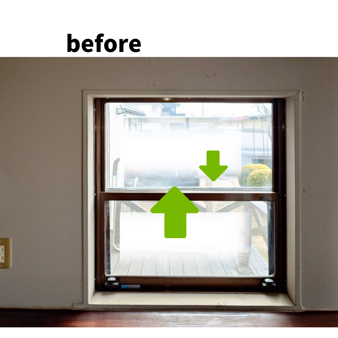 マドLABO前橋の【前橋市】上げ下げ窓でも内窓は設置出来ますの施工前の写真1