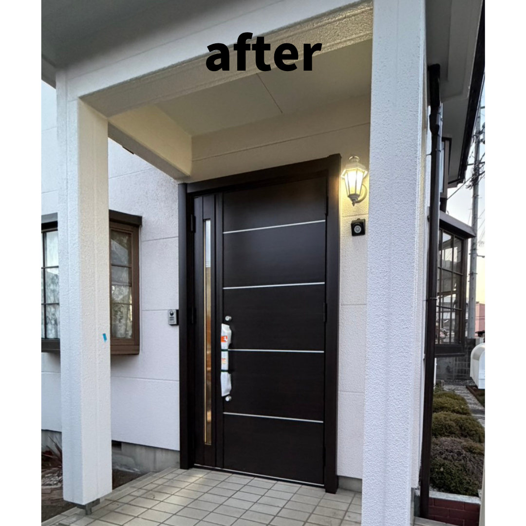 マドLABO前橋の前橋市｜玄関ドア交換で断熱・防犯性アップ（リシェントK2仕様）の施工後の写真2