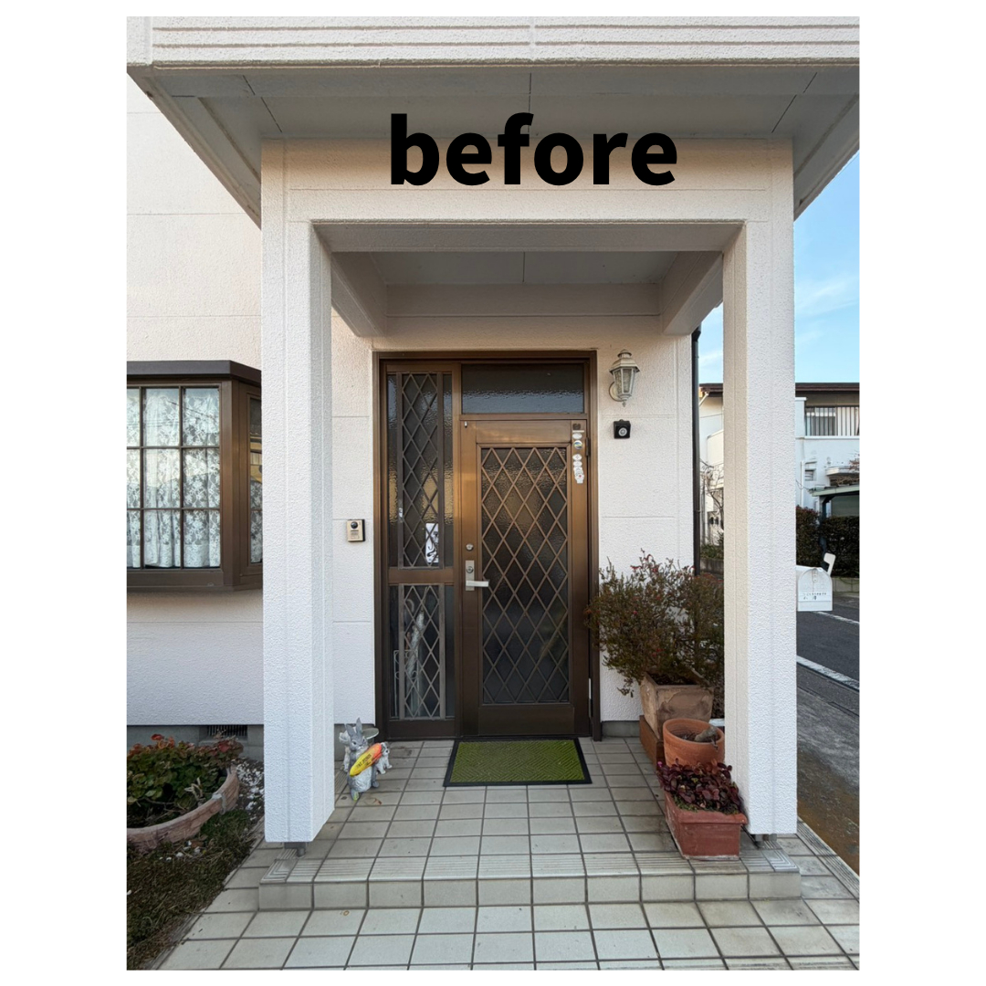 マドLABO前橋の前橋市｜玄関ドア交換で断熱・防犯性アップ（リシェントK2仕様）の施工前の写真1