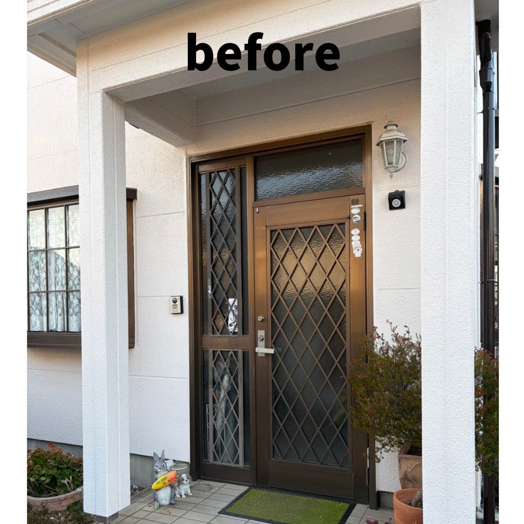 マドLABO前橋の前橋市｜玄関ドア交換で断熱・防犯性アップ（リシェントK2仕様）の施工前の写真2