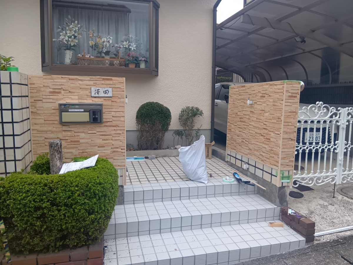 ビエンカサの門回りが一新しましたの施工後の写真1