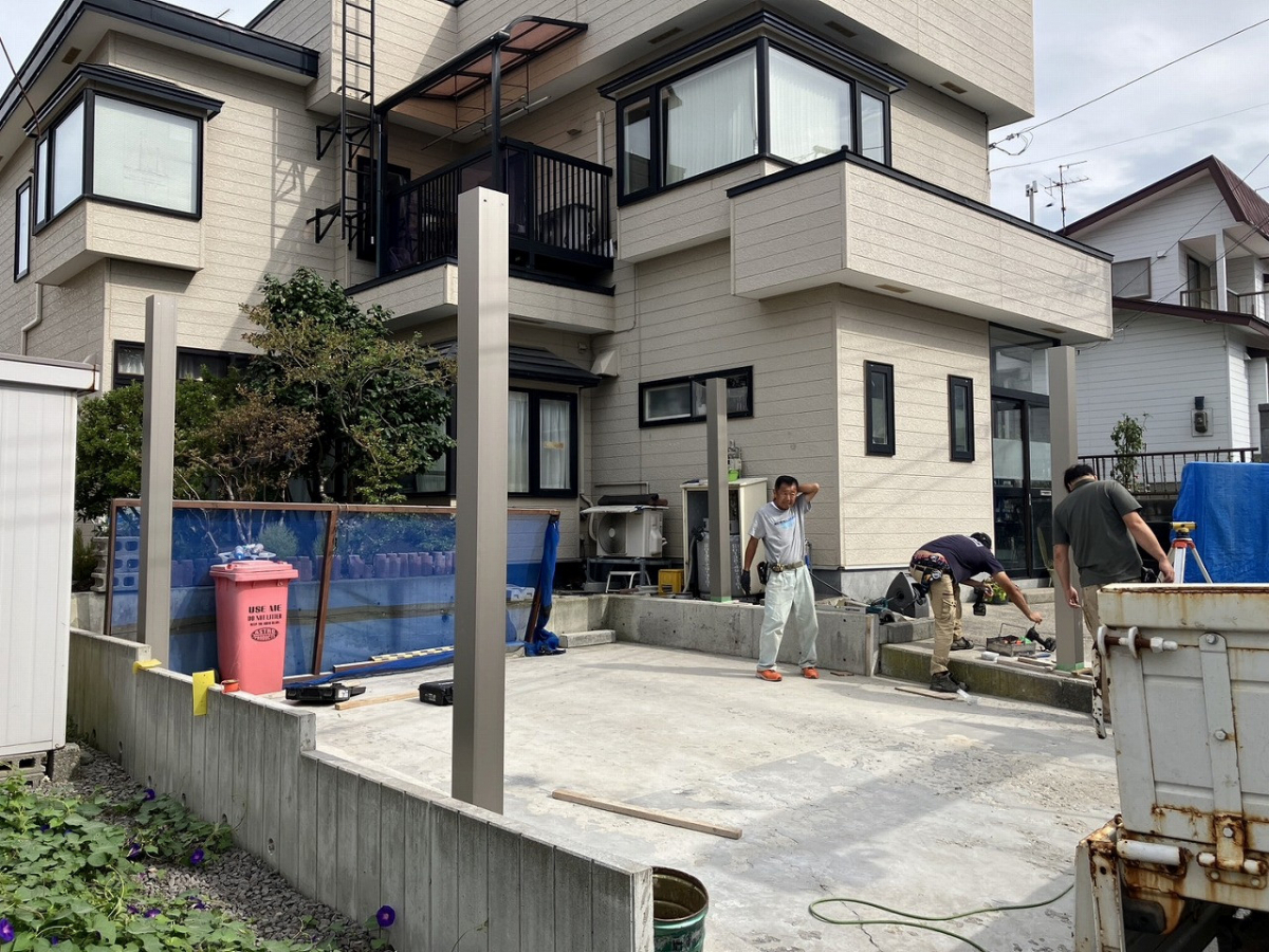 リ・ウィンドの建てるなら今!!【カーポート】２台用の施工前の写真2