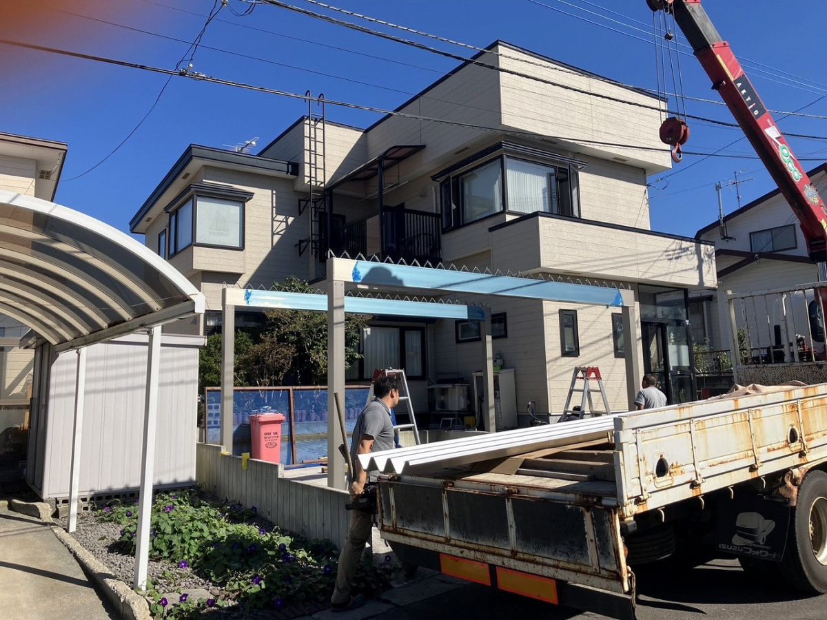 リ・ウィンドの建てるなら今!!【カーポート】２台用の施工前の写真3