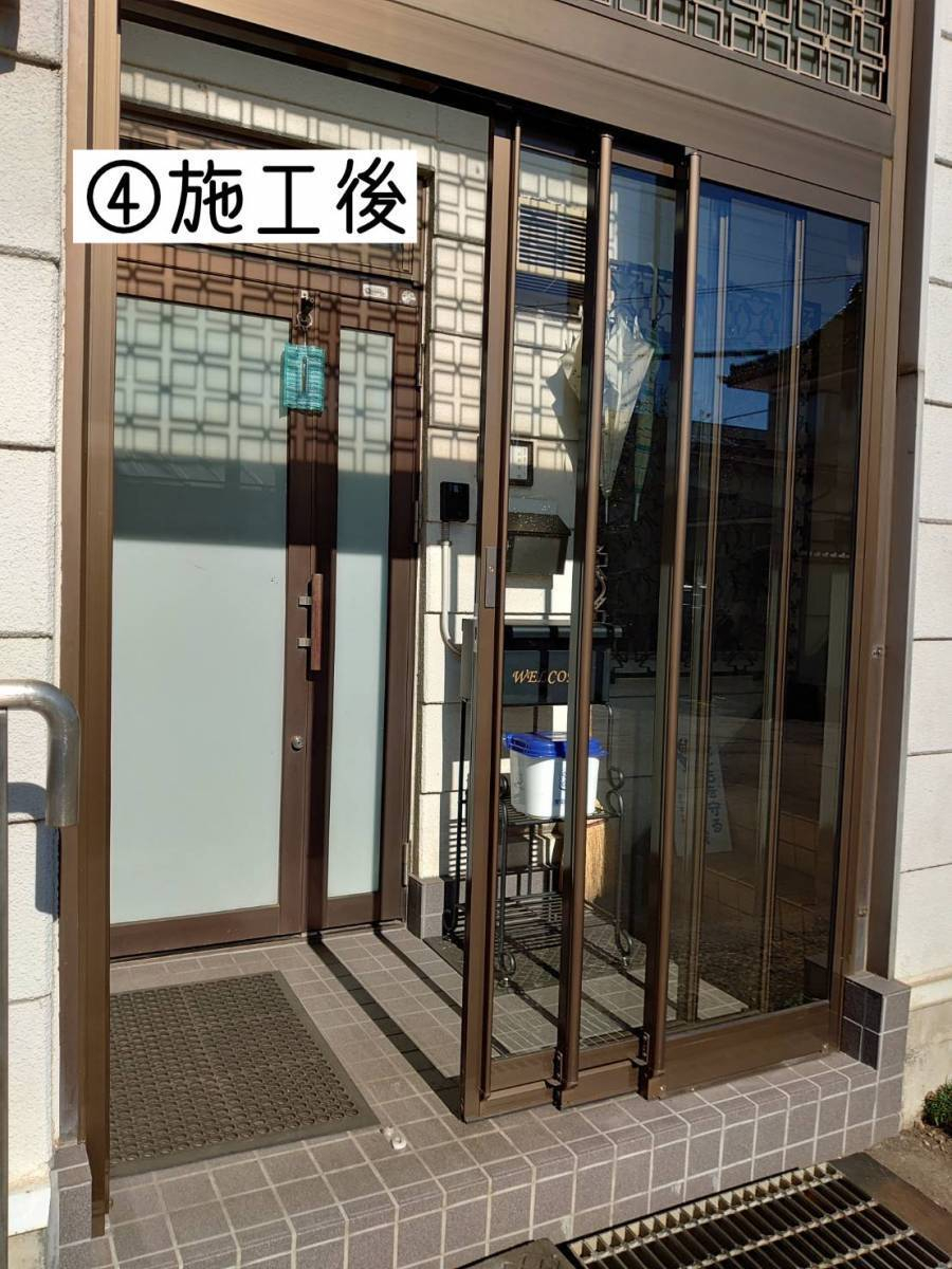 アイプラン今井ガラス建材の風除室設置工事の施工後の写真1