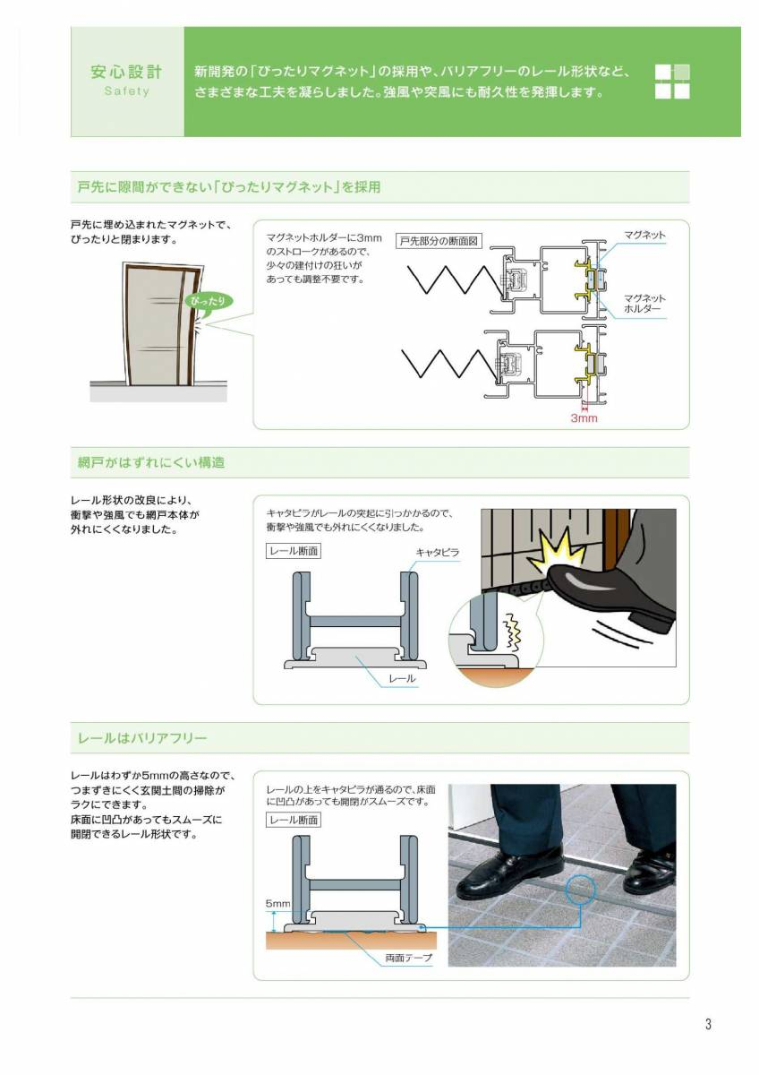 アイプラン今井ガラス建材の収納式の網戸しまえるんですα取付の施工後の写真3