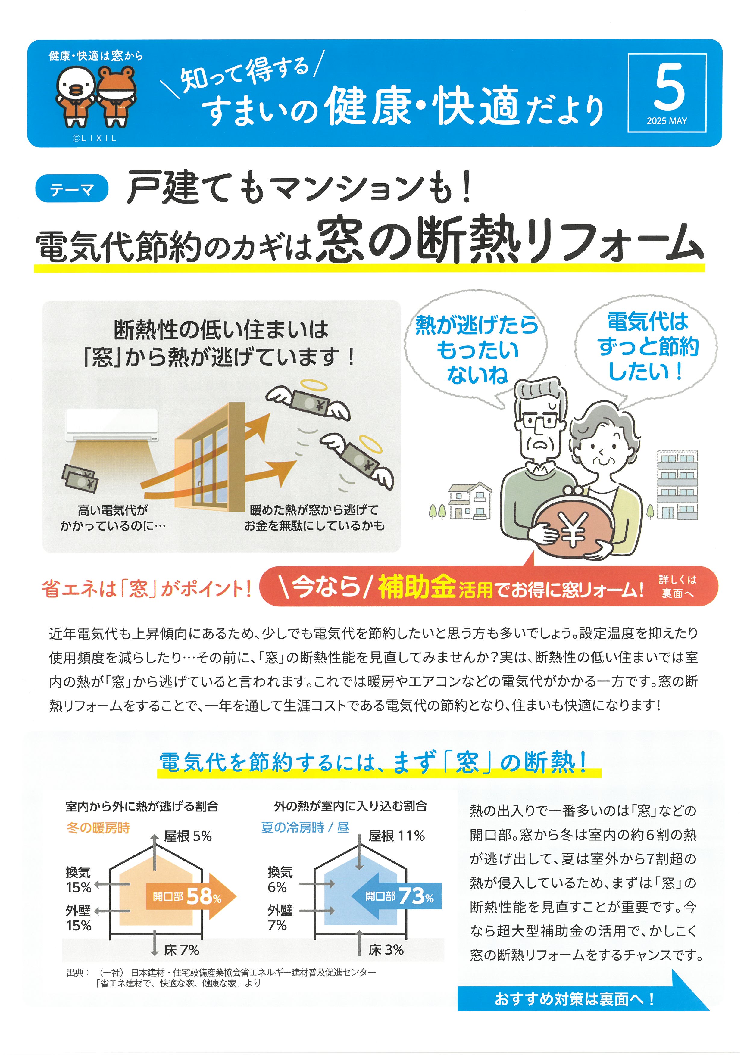 **すまいの健康・快適だより5月号** マド工房のイベントキャンペーン 写真1