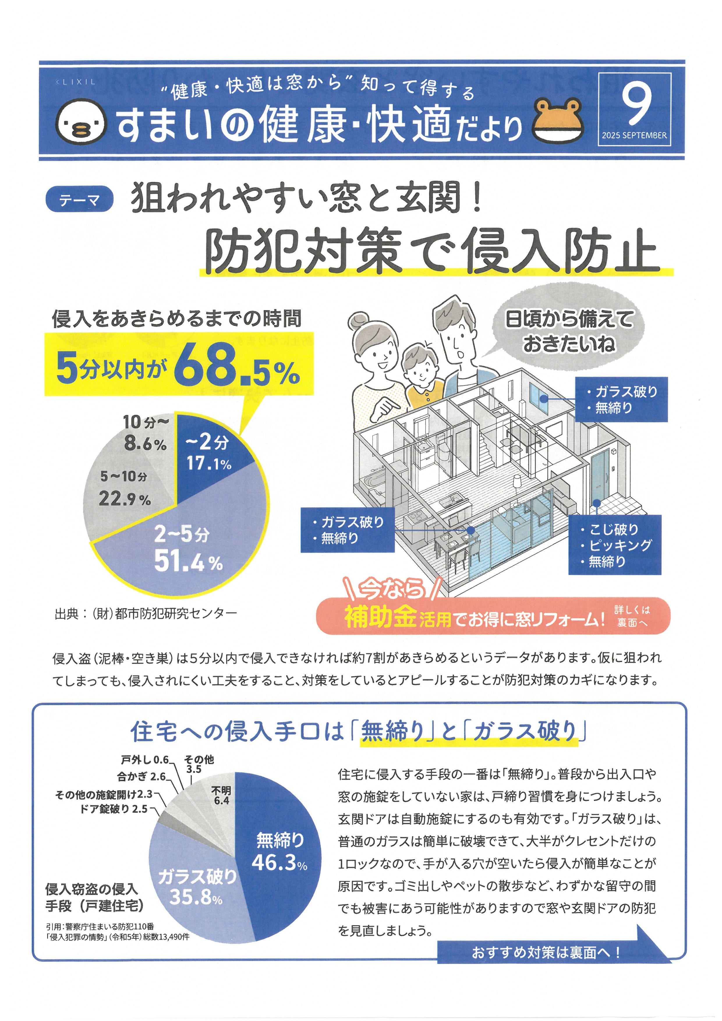 **すまいの健康・快適だより9月号** マド工房のブログ 写真1