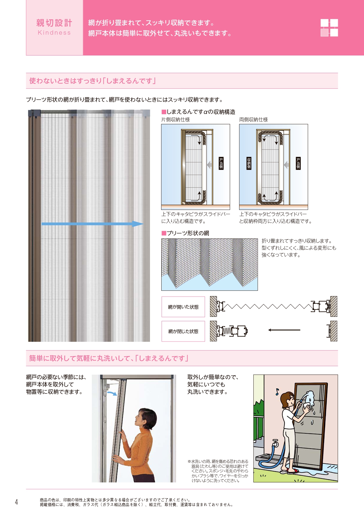 河端硝子の勝手口の中折れ網戸を交換しました。の施工事例詳細写真2
