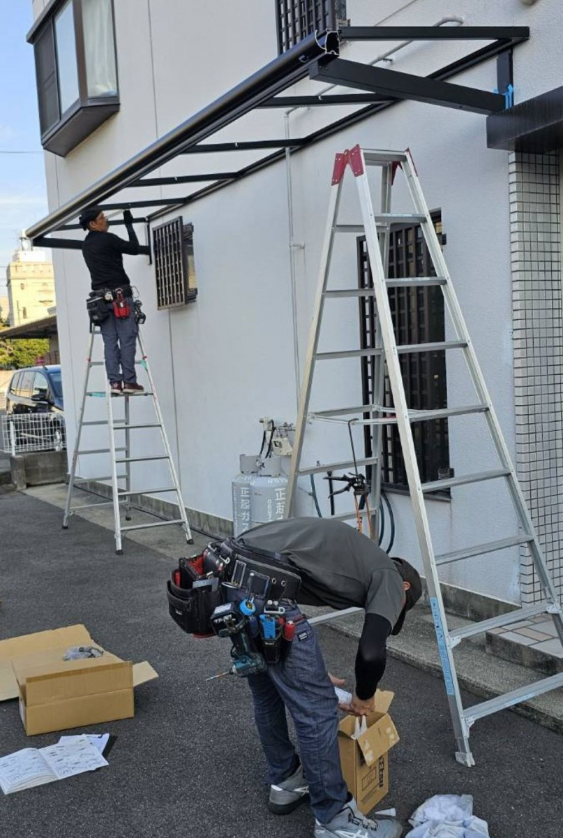 河端硝子のテラスを取り付けました。の施工前の写真3