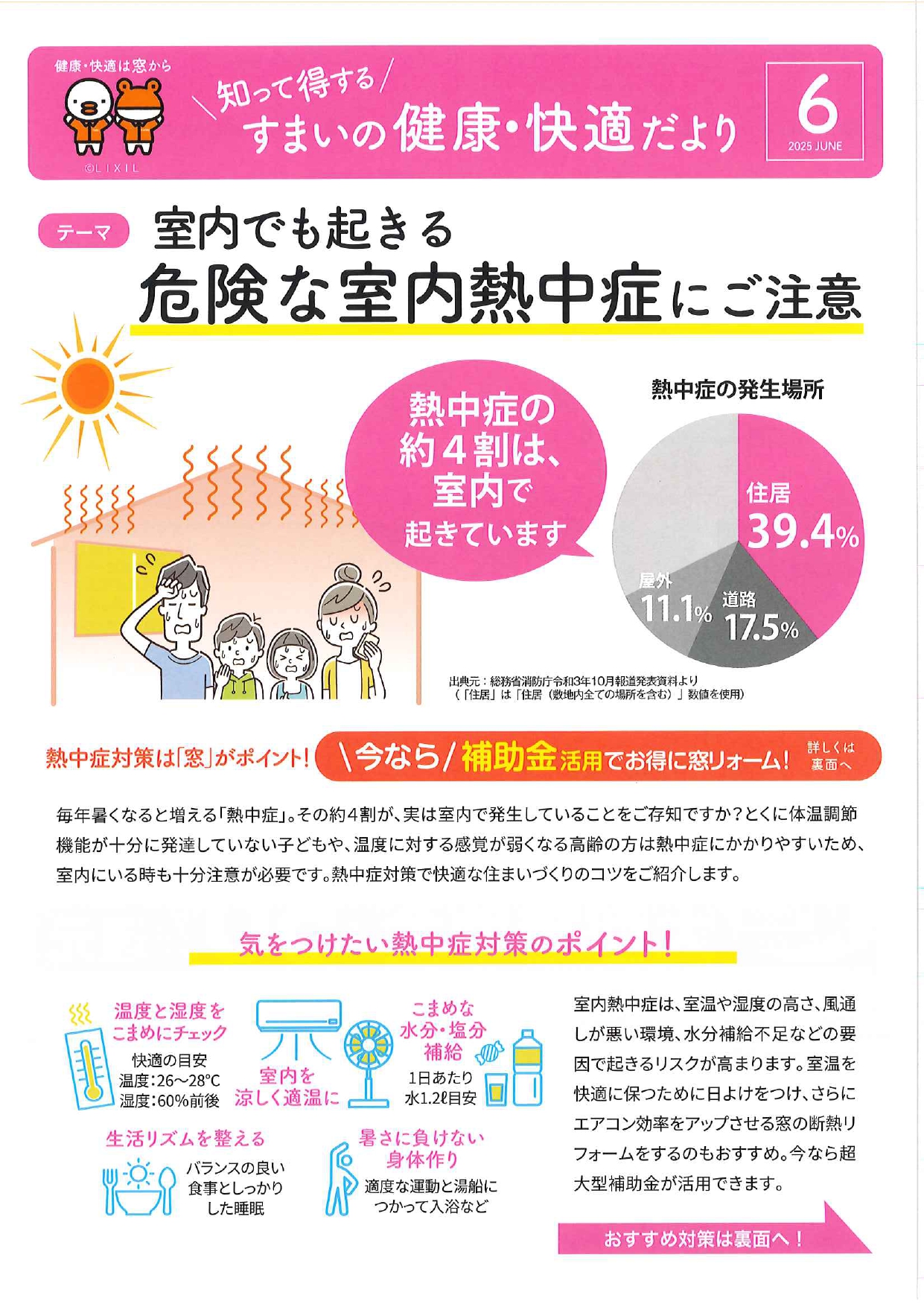 すまいの健康・快適だより6月号ができました! 三喜のブログ 写真1