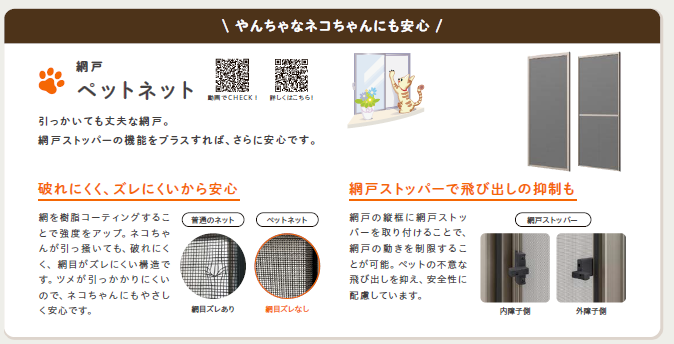 みとよの網戸にペットドアの施工事例詳細写真2