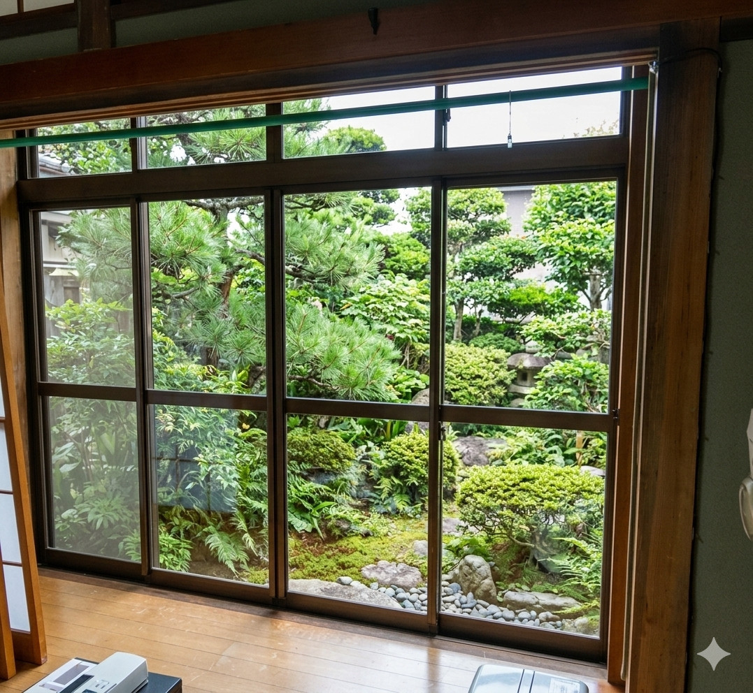 ヤマセイの【新潟市】補助金でお得！広縁の掃き出し窓に内窓インプラス設置の施工前の写真1