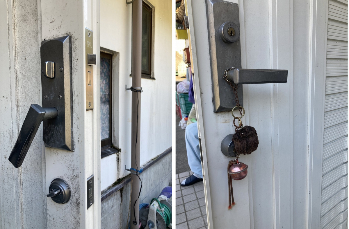 ディー・エー・コーポレーションの玄関ドアのレバーハンドル錠を交換しました。の施工前の写真1