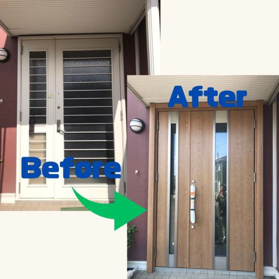 Reプレイス高崎の断熱性を高めるための玄関ドア交換施工事例写真1