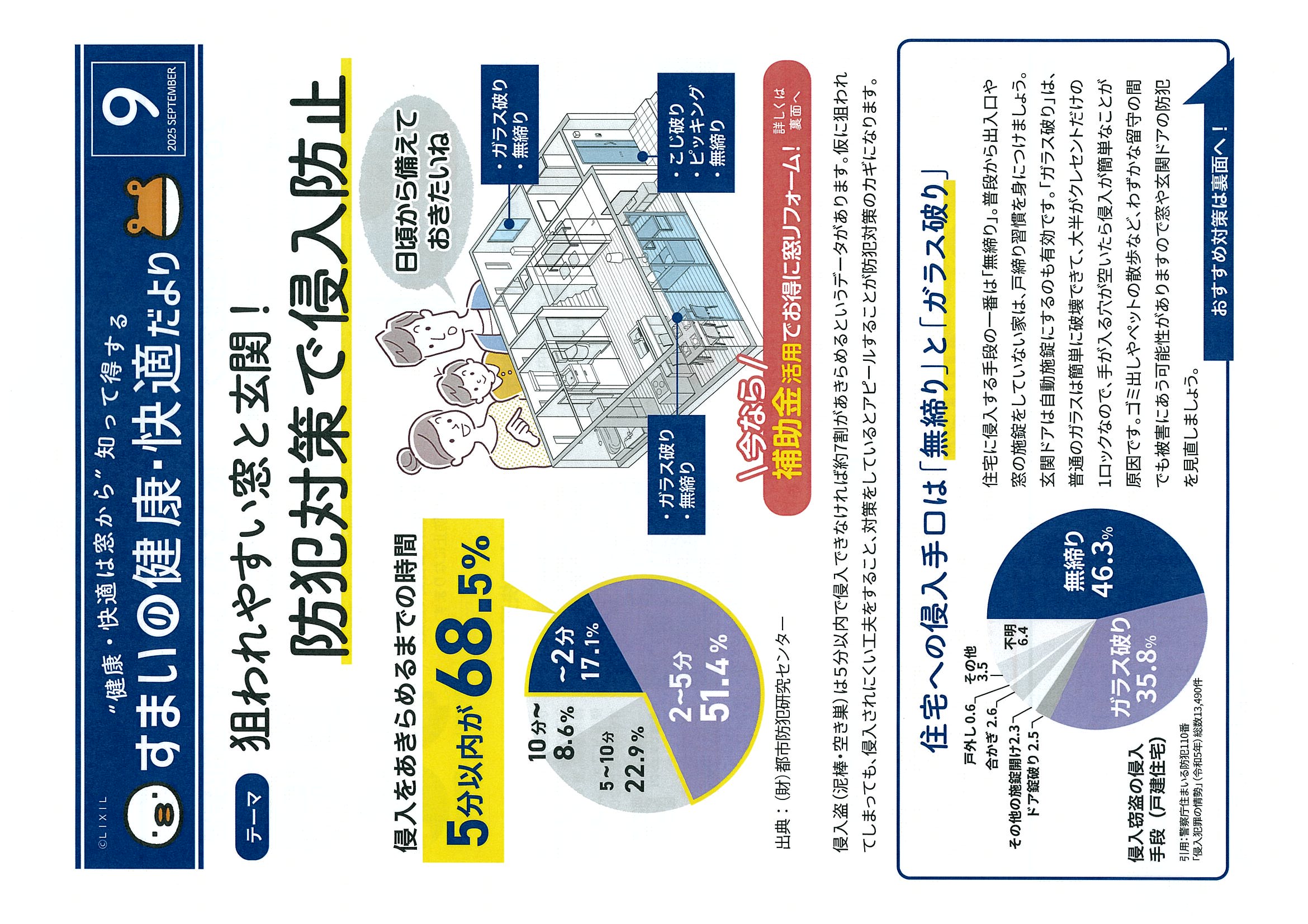 『大切な家族を守る窓と玄関リフォーム』すまいの健康・快適だより9月号 筑豊トーヨーのブログ 写真1