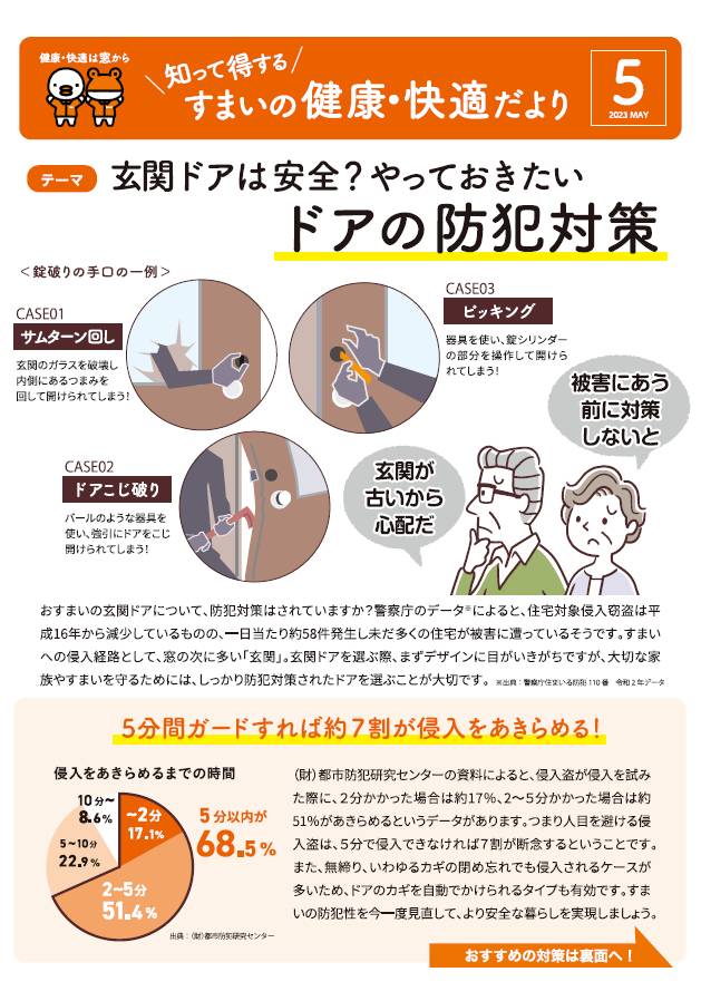 すまいの健康・快適だより 5月号 モリヤアルミのブログ 写真1