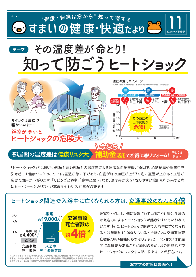 すまいの健康・快適だより11月号 モリヤアルミのブログ 写真1