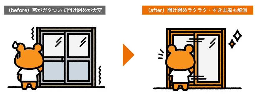 水島アルミトーヨー住器の取替窓　リプラスの施工事例詳細写真1