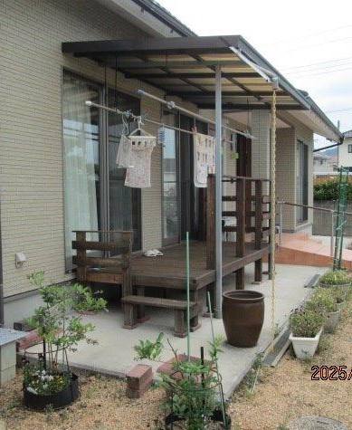 水島アルミトーヨー住器のテラスデッキ工事の施工前の写真1