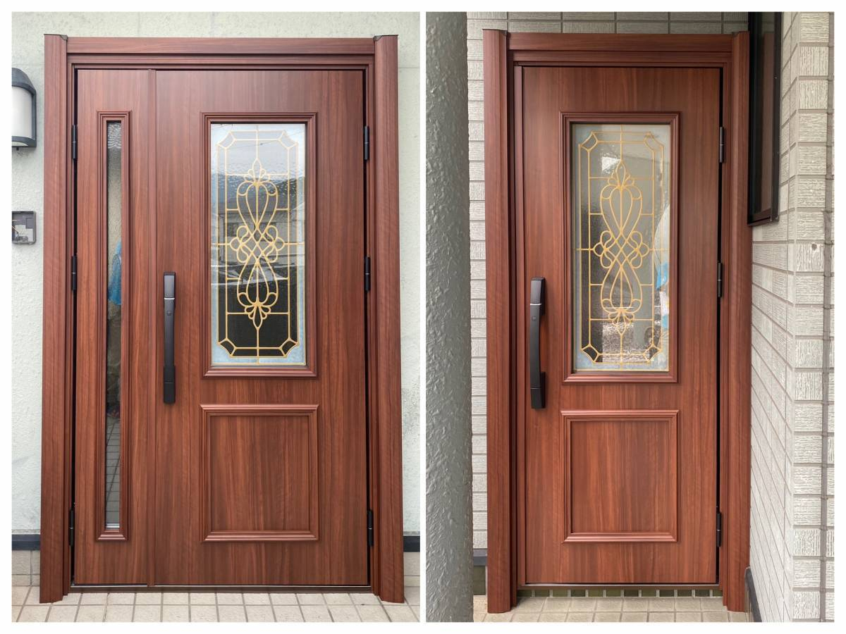 REGALO（レガロ）の玄関ドア取替　親子ドアと片開きドア　2箇所でも1dayリフォーム！の施工後の写真1