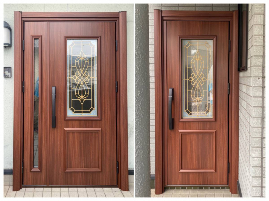 REGALO（レガロ）の玄関ドア取替　親子ドアと片開きドア　2箇所でも1dayリフォーム！施工事例写真1