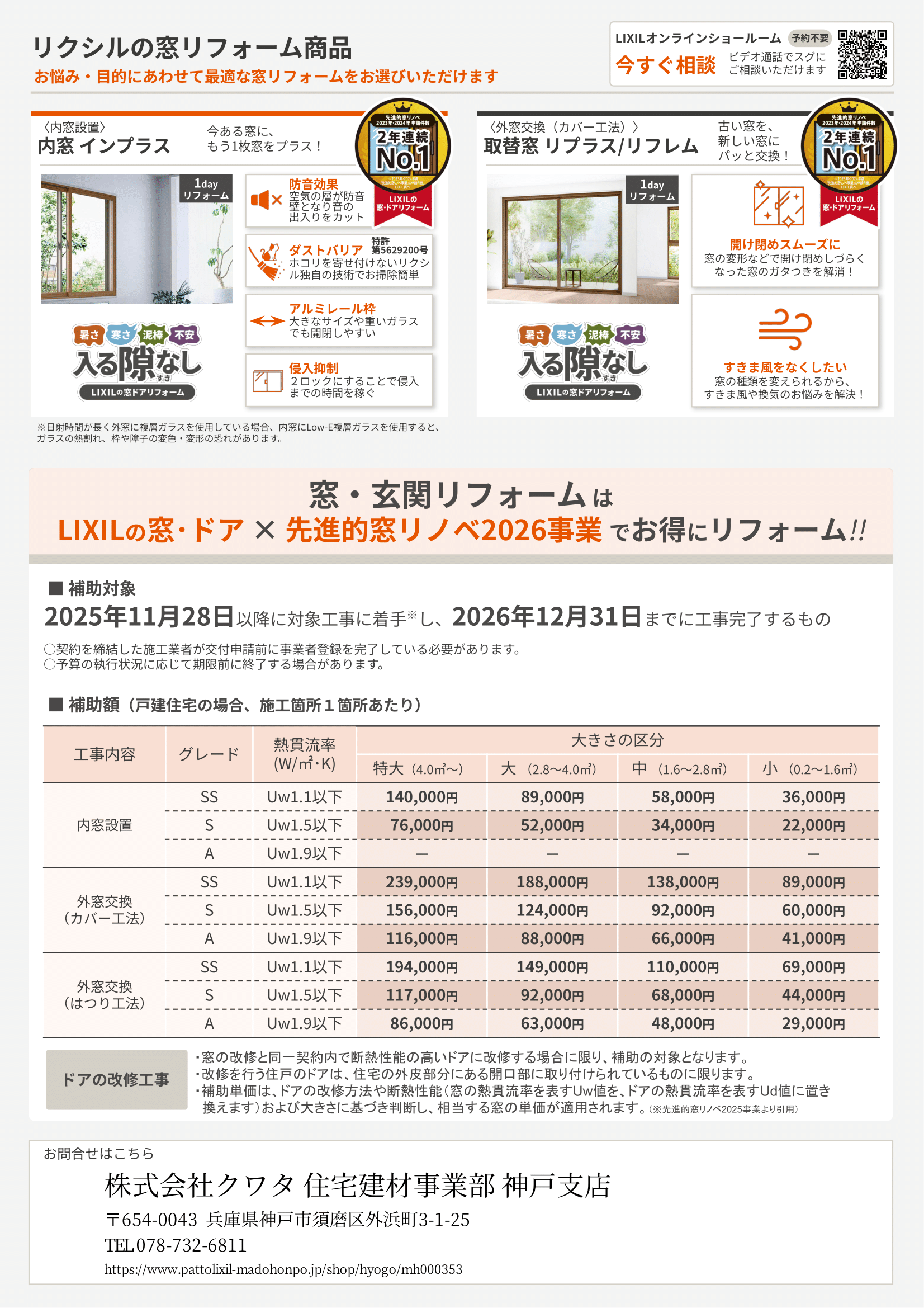 2026年度の補助金制度の詳細です🥰 クワタ神戸支店のイベントキャンペーン 写真2