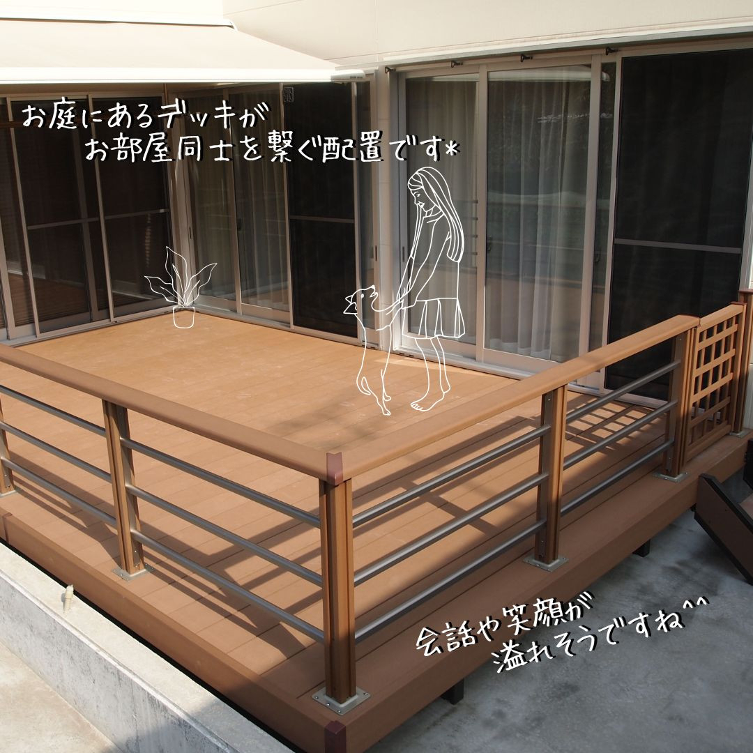 四万十 サワチカの高知県四万十市 ウッドデッキで中庭をもう1つのリビングにの施工後の写真1