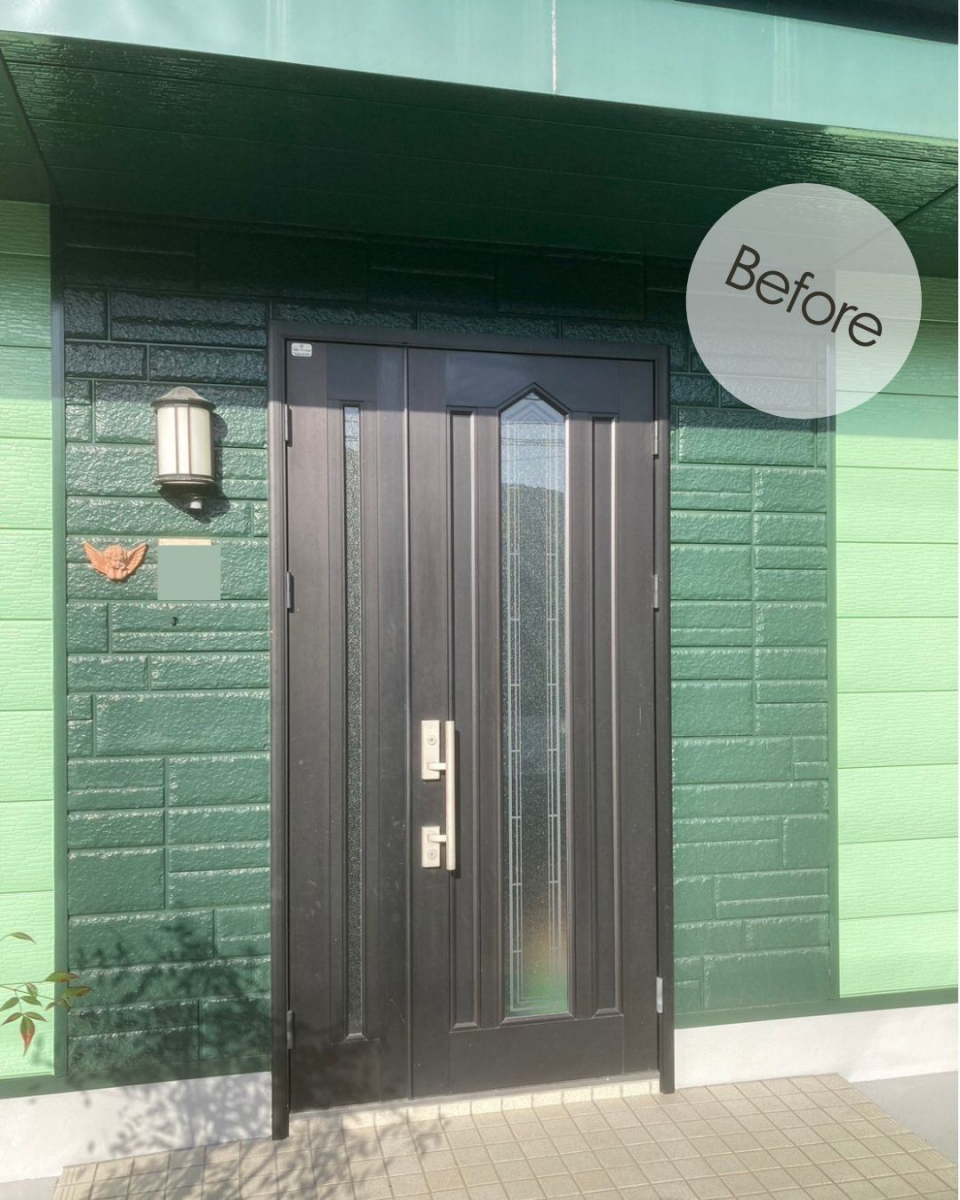四万十 サワチカの宿毛市　玄関ドア改修工事　リシェントで1dayリフォーム！の施工前の写真1