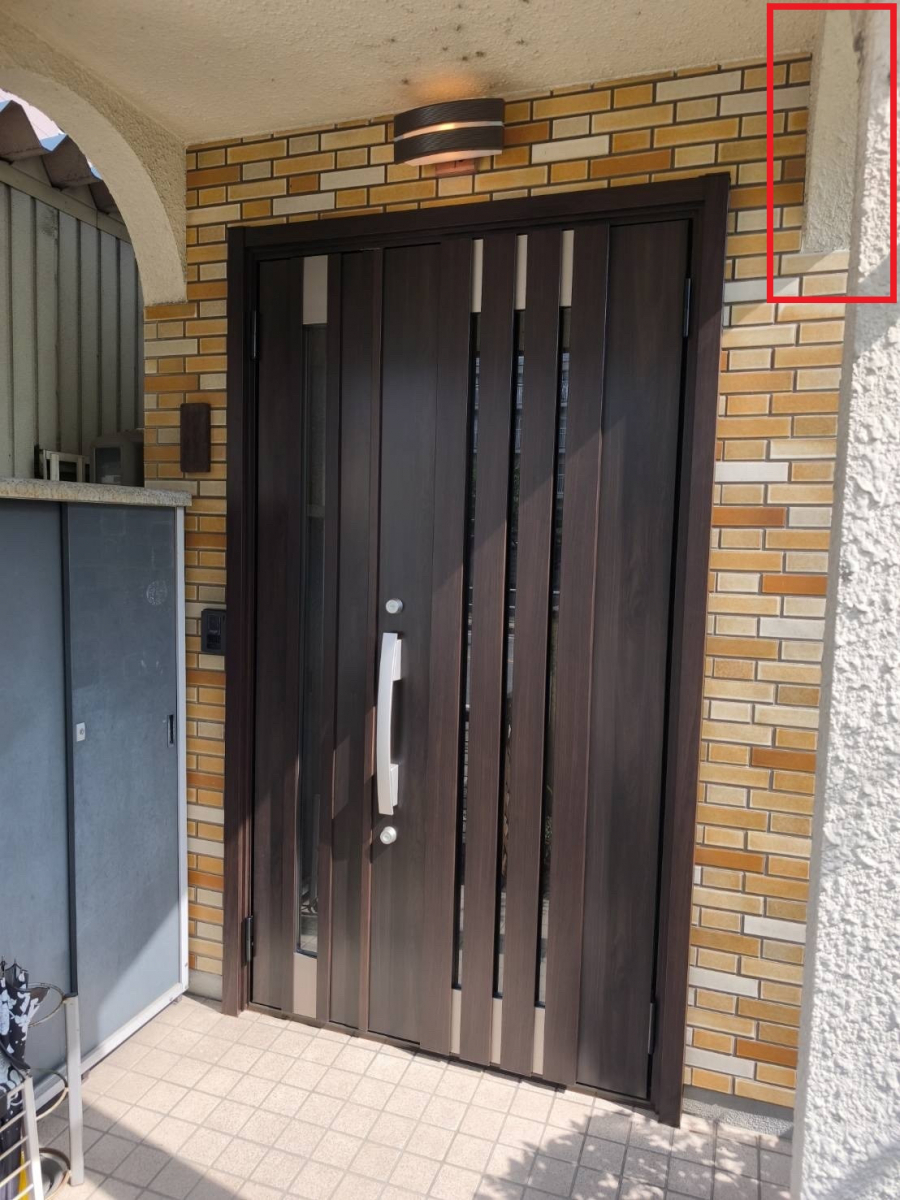 東名住建 守山の【名古屋市守山区】壁に当たらないよう配慮した玄関ドア交換リフォームの施工後の写真1